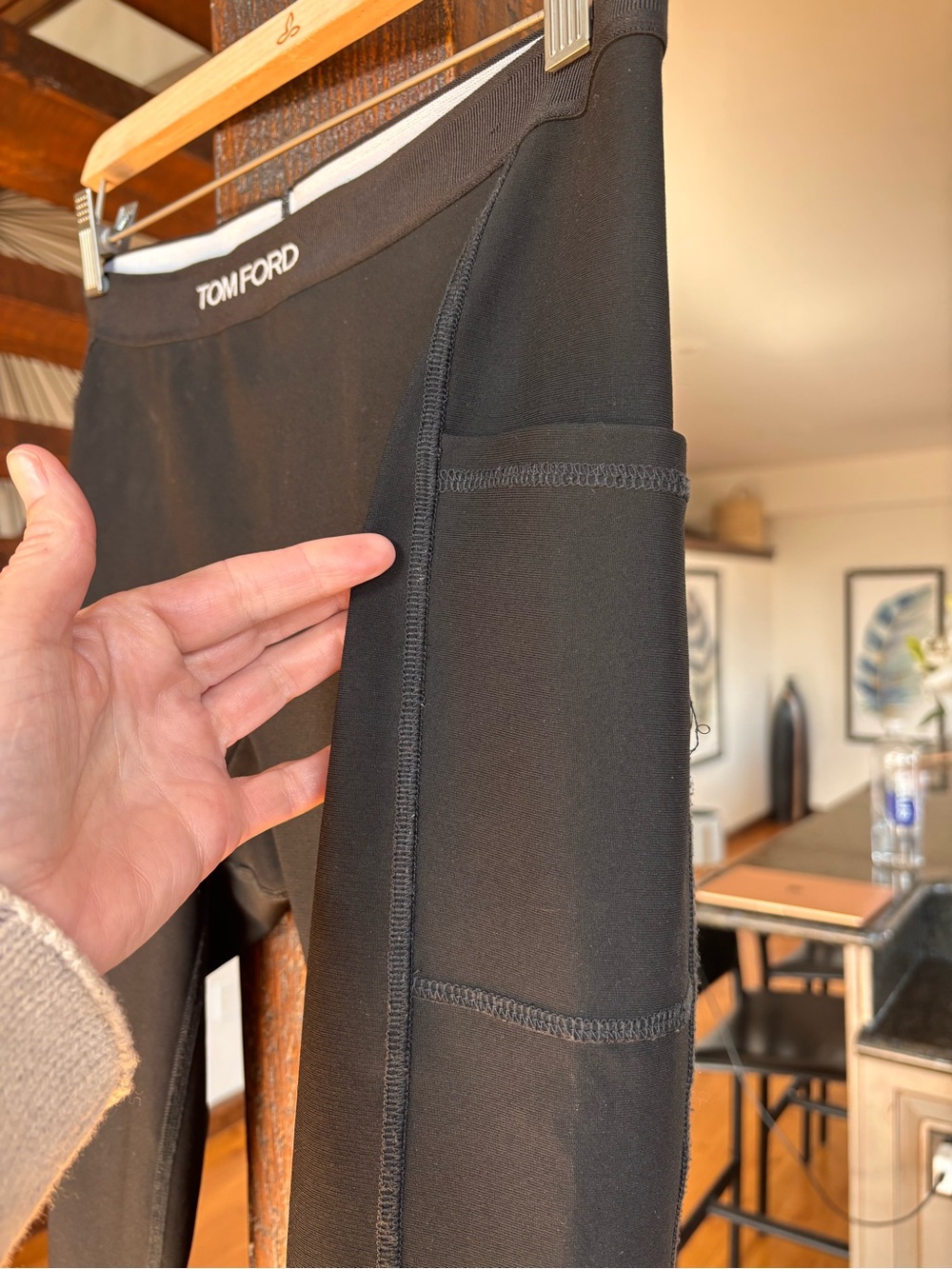 TOM FORD Black Logo Waist Signature Leggings XL NWT Made In Italy - Picture 6 of 11